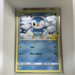 Pokemon TCG Piplup Non-Holo 20/25 McDonalds 25th Anniversary NM - Image 1