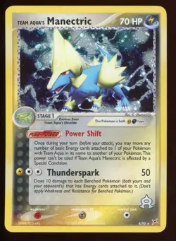 Pokemon Team Aqua's Manectric 4/95 Holo Rare EX Team Magma vs Team Aqua MP - Image 1