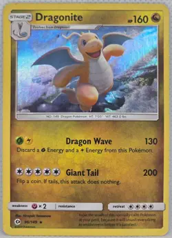 Dragonite 96/149 Holo Holo Rare SM Base Set Pokemon Holo Lightly Played - Image 1
