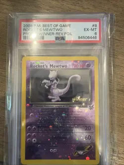 2003 Pokemon Rocket's Mewtwo - 8 [Winner] 008/009 Best of Game Reverse Holo PSA - Image 1