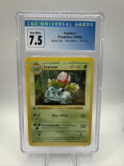 Pokemon Ivysaur CGC 7.5 NM+ 1st Edition Shadowless Base Set 30/102 - Image 1