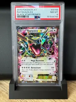 PSA 8 NM-MT Rayquaza EX XY69 Pokemon XY Black Star Promo 2015 - Image 1