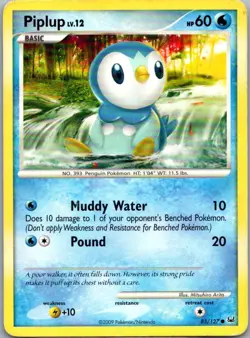 Piplup 85/127 Platinum Common Pokemon - Image 1