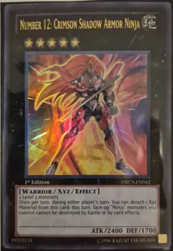 YuGiOh Number 12: Crimson Shadow Armor Ninja Ultra Rare 1st Edition ORCS-EN042 - Image 1