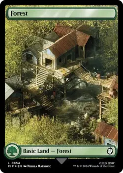 Forest (0854) (Surge Foil) -Foil Near Mint MTG Universes Beyond: Fallout - Image 1