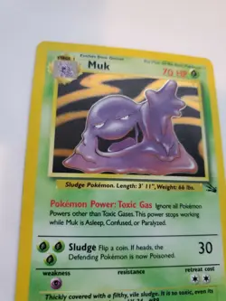 Muk Fossil Holo Pokemon Card Base WOTC - Image 3