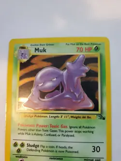 Muk Fossil Holo Pokemon Card Base WOTC - Image 5