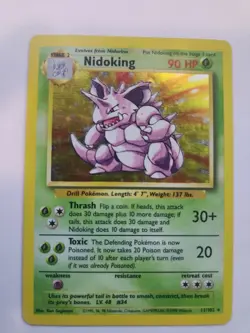 Nidoking Holo Base Pokemon Card WOTC - Image 1