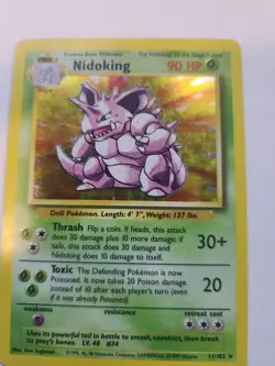 Nidoking Holo Base Pokemon Card WOTC - Image 3