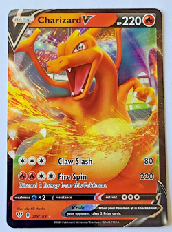 Pokemon TCG: Charizard V Darkness Ablaze #019/189 Full Art MINT - Image 1