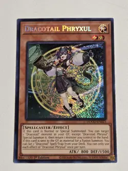 Dracotail Phryxul DOOD-EN023 Secret Rare Yugioh 1st Edition Doom of Dimensions - Image 1