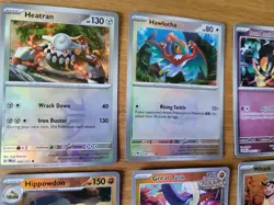 Pokemon TCG 10 Masterball Prismatic Evolutions cards inc. Hippowdon, Hawlucha - Image 3