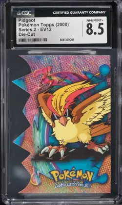 00’Topps Pokemon Series 2 Die-Cut Pidgeot EV12 CGC 8.5 NM-MT+ SUPER RARE 1/7 Pop - Image 3