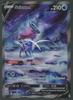 2023 Pokemon Crown Zenith Suicune V Galarian Gallery GG38/GG70 Rare Holo NM Mint - Image 1