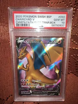 2020 Pokemon SWSH BSP CHARIZARD V CHMPN.PATH ELITE TRNR.BOX #050 PSA GEM MT 10 - Image 1