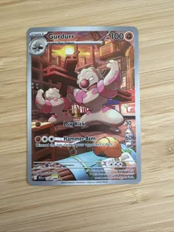 Pokemon TCG Gurdurr Full Art 126/086 From The New Set Black Bolt. NM (ENGLISH) - Image 1