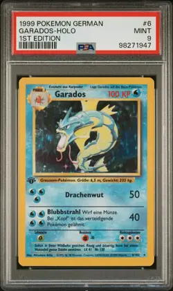 1999 POKEMON GERMAN 1ST EDITION #6 GARADOS-HOLO PSA 9 - Image 1