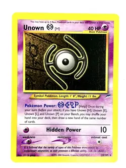Unown [H] 28/105 Rare Neo Destiny Pokemon Unlimited Near Mint - Image 1