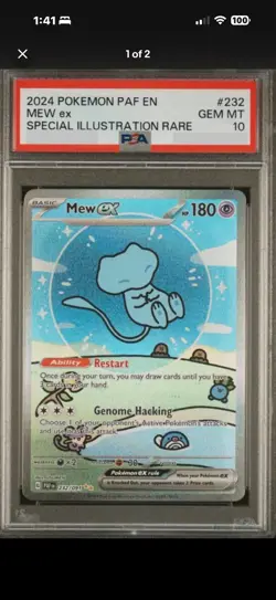 Mew ex Eng Pokemon Paldean Fates 232 SIR Bubble Mew PSA 10 Mystery Chaser Pack - Image 1