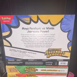 5 Pokemon Mega Evolution Ascended Heroes ex Box Mega Feraligatr Meganium Emboar - Image 3