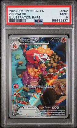 Crocalor Pokemon Pal En-Paldea Evolved 202 NM PSA 9 - Image 1