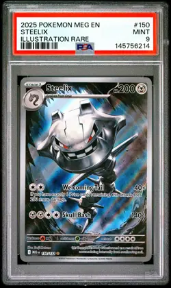 2025 POKEMON MEG EN-MEGA EVOLUTION ILLUSTRATION RARE #150 STEELIX PSA 9 - Image 1
