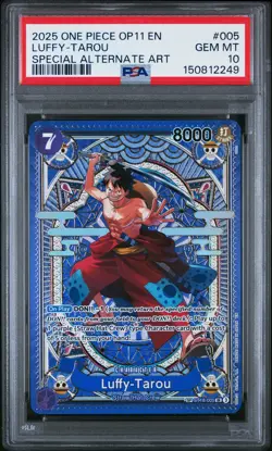 2025 ONE PIECE OP11-A FIST OF DIVINE SPEED #005 LUFFY-TAROU PSA 10 - Image 1