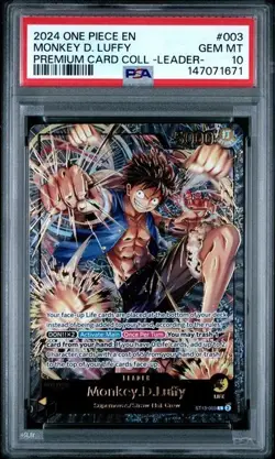 One Piece Monkey D. Luffy Premium Card Collection ST13-003 Leader Foil PSA 10 - Image 1