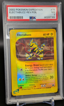 2002 Electabuzz Reverse Holo 76/165 Rare Expedition Pokemon Card PSA 7 NM - Image 3