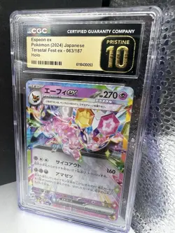 🔥🔥CGC 10 Pristine Espeon EX Holo 063/187 RR Terastal Festival ex Pokemon Card - Image 2
