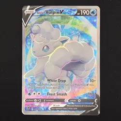 Pokemon TCG Card Alolan Vulpix V 173/195 Silver Tempest Ultra Rare Full Art - LP - Image 1