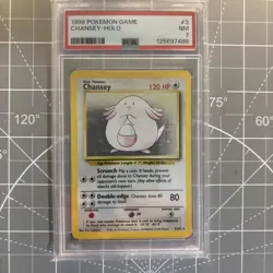 1999 Pokemon Base Set Chansey Holo Rare 3/102 PSA 7 NM - Image 2