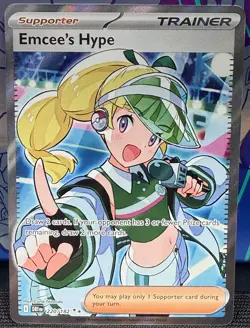Emcee's Hype 220/182 Destined Rivals Full Art Trainer Double Rare Pokemon Card - Image 1
