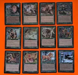 MTG Vintage Lot 12 Old Border Green Cards Rare Spike Breeder Urza's Saga Ice Age - Image 1
