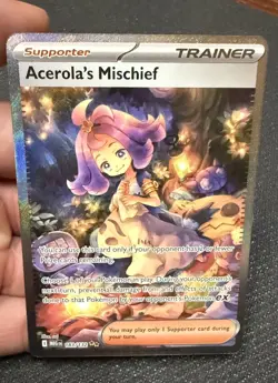 Acerola's Mischief SIR: Mega Evolutions 183/132 NM In Hand Pokemon TCG - Image 1