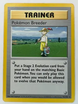 SHADOWLESS Pokemon Breeder 076/102 - Base Set VintageUnlimited - PTCG - LP - Image 1