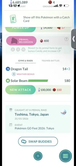 Pokemon Go Shiny Legendary Groudon ( Tokyo Background) ( High CP ) - Image 2