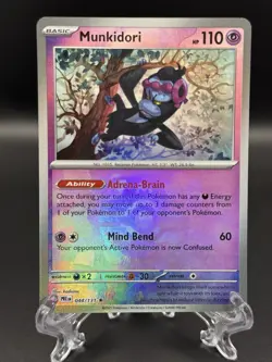 Munkidori 044/131 MASTER BALL PATTERN REVERSE HOLO Prismatic Evolutions Pokemon - Image 1