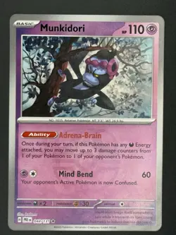Munkidori 044/131 MASTER BALL PATTERN REVERSE HOLO Prismatic Evolutions Pokemon - Image 2