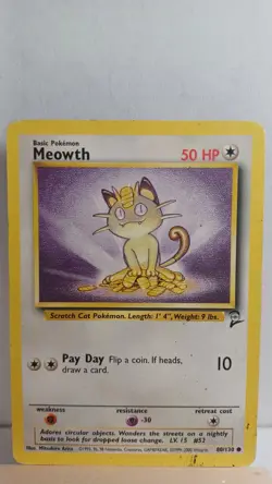 Meowth [HP] - Pokemon TCG Base Set 2 80/130 [Common] - Image 1