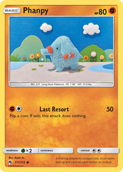 Phanpy 111/214 C Lost Thunder Pokemon NM - Image 1