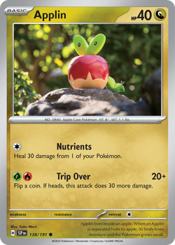 Applin 138/191 C Surging Sparks Pokemon Reverse Holo NM/M - Image 1