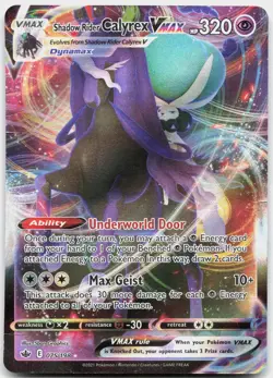Shadow Rider Calyrex VMAX 075/198 Holo VMAX Rare Chilling Reign Pokemon Damaged - Image 1