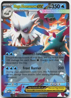 Mega Abomasnow ex 036/132 Double Rare Mega Evolution Pokemon Near Mint - Image 1