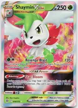 Shaymin VSTAR 014/172 Holo VSTAR Rare Brilliant Stars Pokemon Near Mint - Image 1