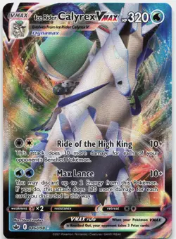 Ice Rider Calyrex VMAX 046/198 Holo VMAX Rare Chilling Reign Pokemon Near Mint - Image 1