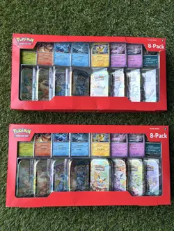 Costco Pokemon Prismatic Evolutions 8 Mini Tins 2 Pack - Image 1