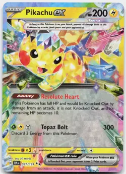 Pikachu ex 057/191 Double Rare Surging Sparks Pokemon Near Mint - Image 1