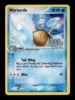 Wartortle 43/100 Uncommon Crystal Guardians Pokemon Reverse Holo Heavily Played - Image 1
