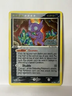 Sableye 10/100 EX Crystal Guardians Reverse Holo Stamped Pokemon- Lightly Played - Image 2